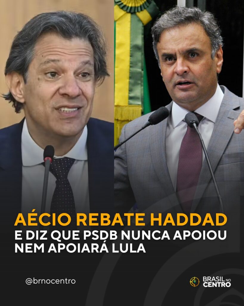 Aécio rebate Haddad e diz que PSDB nunca apoiou nem apoiará Lula